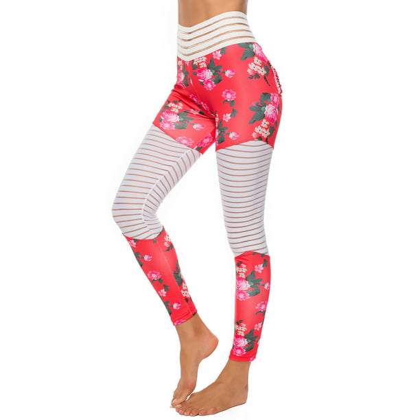 Fittoo Fittoo Sexy Lace Splicing Waist Hips Leggings Print Pocket