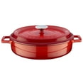 thumbnail image 6 of LAVA 3.7 Quart Enameled Cast Iron Braiser: Multipurpose Stylish Round Dutch Oven Pot with Enameled Black Interior and Trendy Lid (Red), 6 of 10
