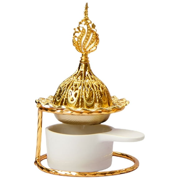 HIBIBUD Metal Oil Burner Tealight Wax Warmer Ceramic Tealight Candle Holder Essential Oil Burner