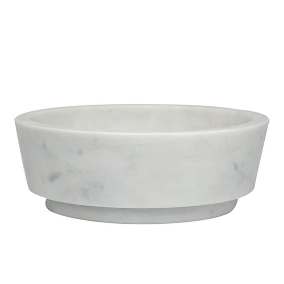 CC Home Furnishings Round Marble Bowl - 7" - White