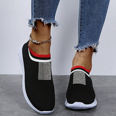 

Christmas Women s Fashion Casual Mesh Breathable Slip On Sneakers Shoes