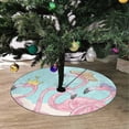 thumbnail image 2 of FMSHPON CuteFlamingos Xmas Christmas Tree Skirt Stand Mat for Holiday Party Decoration Indoor Outdoor 48 inches, 2 of 3
