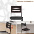thumbnail image 7 of Modern Black Wooden Counter Height Bar Stools Set of 4 – Faux Leather Cushions, Ergonomic Backrest, Footrest, Dining Chairs for Kitchen Island, Home Bar, Apartment, 7 of 7