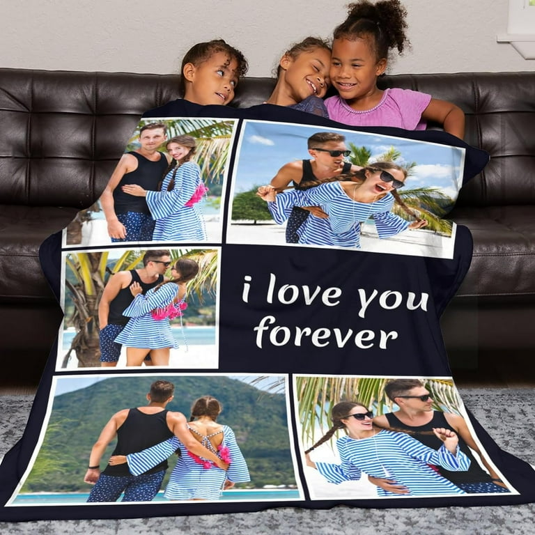 Custom Blanket with Picture Personalized Fathers Day Dad Gifts from Daughter Customized Blanket for Dad Custom Throw Blankets with Photos Customized Birthday Giftsn Blankets Walmart