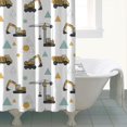 thumbnail image 4 of Cartoon Construction Vehicles Geometric Shapes Shower Curtain 84"x72" ,Bathroom Decorative Shower Curtains Set with 12 Hooks,Modern Waterproof Washable Shower Curtain, 4 of 6