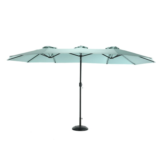 14.8 Ft Double Sided Outdoor Umbrella Rectangular Large with Crank ( Light green )(No Base)
