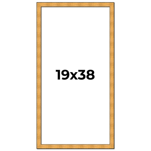 19x38 Frame Gold Rustic Solid Wood Picture Frame | 1.25 Inch Wide Moulding | Rustique Gold