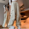thumbnail image 4 of Girl Cargo Pants Casual Lightweight Back to School Outfit Streetwear Pants Girl Khaki Pants, Size 6-16 Years, 4 of 5