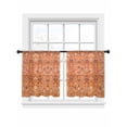 thumbnail image 2 of Boho Orange Semi Sheer Curtains 54 Inch Length 2 Panels Set, Country Style Bohemian Floral Retro Tribal Sheer Kitchen Curtain Privacy Voile Window Curtain for Living Room Bedroom Rod Pocket Drapes, 2 of 7