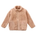 thumbnail image 2 of Boys Winter Coat Turtleneck Zip Up Thermal-Lined Soild Color Print Girls Jackets with Pockets(4 Years 120,Khaki), 2 of 4