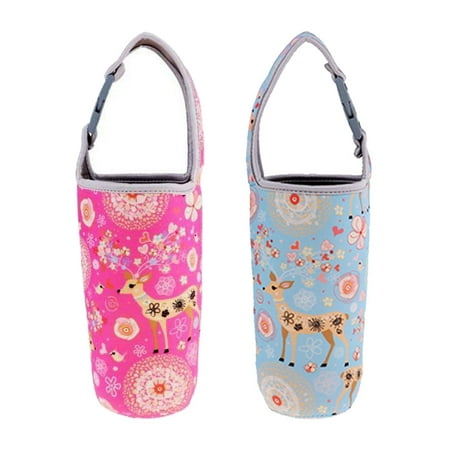 

2pcs Tumbler Carrier Holder Pouch Outdoor Insulated Mug Pink and Blue