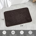 thumbnail image 6 of Uiz Merueh Bath Rugs for Bathroom - Soft and Absorbent Non-Slip Mats for Shower Bath and Toilet, Machine Washable, 16'' x 24'' - Black, 6 of 7