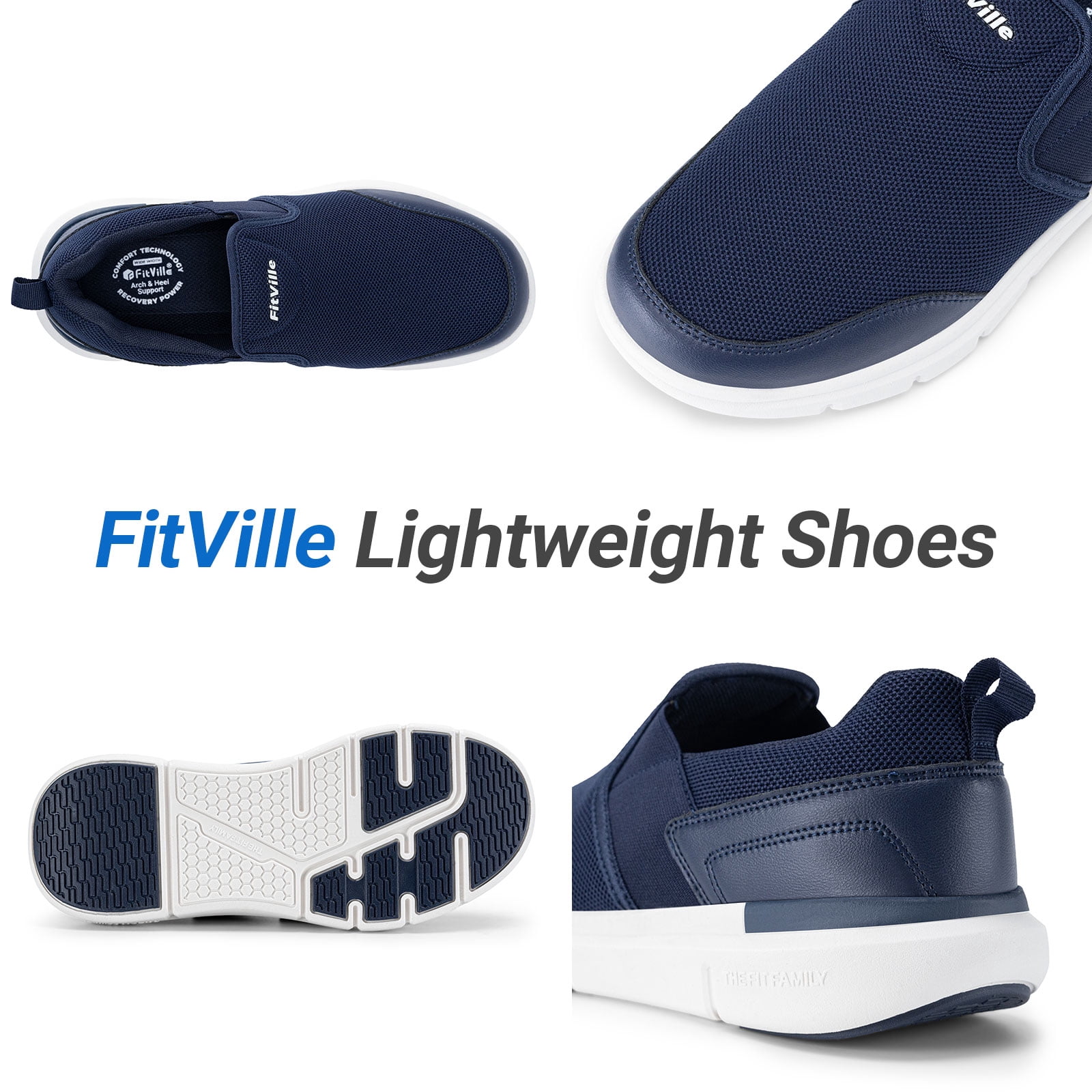 FitVille Mens Slip on Casual Shoes Loafers, Wide Width  display picture 3