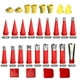 thumbnail image 3 of Kit de boquillas de calafateo de acero inoxidable | Juego de 30 piezas con 18 boquillas, 6 bases, 2 codos y 4 raspadores | Para pistolas de sellado, vidrio y pegamento estructural, 3 of 9