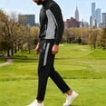 thumbnail image 3 of Ceisia Men's Slim Fit Color Block Tracksuit Set Long Sleeve Zip-Up Stand Collar Jacket with Elastic Waist Pants Gifts, 3 of 7