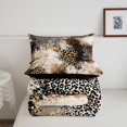 thumbnail image 5 of Homewish Brown Leopard Print Twin Comforter Sets,Abstract Artwork Bedding Set,Black Reversible,2pcs,1 Comforter and 1 Pillowcase, 5 of 7