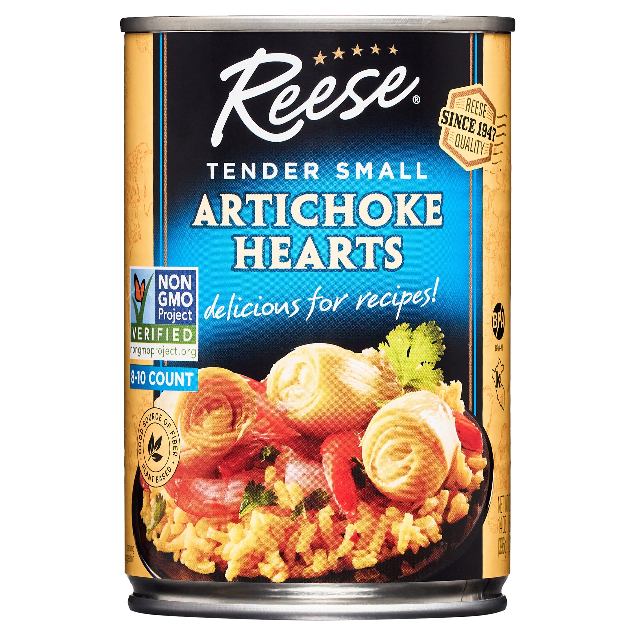 (4 pack) Reese Tender Small Artichoke Hearts, 14 oz