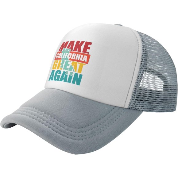 Make California Great Again Funny T-Shirt for Unisex Baseball Cap, Breathable Mesh Adjustable Cap Black