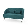thumbnail image 5 of Noble House Milan Modern Fabric Loveseat with Hairpin Legs, Teal, 5 of 7