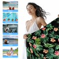 thumbnail image 5 of Tropical Print Beach Towels Blanket Soft&Absorbent Quick Dry Microfiber Black Floral Leaf Pool Towels for Swimming ,Yoga, Sports, Gym, Camping,Large 30X60in,, 5 of 8