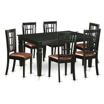 East West Furniture Weston 7-piece Wood Table and Dining Chair Set in Black