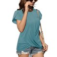 thumbnail image 2 of Camiseta De Manga De Pétalo De Moda,Camiseta De Manga Corta Con Cuello Redondo Tops De Manga De Pétalo Camiseta De Cuello Redondo Instalación Sin Esfuerzo, 2 of 6