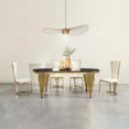 thumbnail image 4 of New rectangular marble dining table light luxury high-grade stainless steel dining table and chair combination My Lux Decor Round, 4 of 6