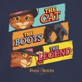 thumbnail image 2 of Junior's Puss in Boots: The Last Wish The Cat The Boots The Legend  Graphic Tee Navy Blue Large, 2 of 3