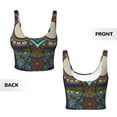 thumbnail image 6 of Goofa Boho Owl Printed Sports Bras for Women, High Impact Running Bra Workout Crop Tank Tops Longline Sports Bra Push up-XX-Large, 6 of 9