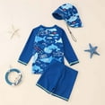 thumbnail image 7 of Gelikeya Toddler Boy Swimsuit 6-12 Months Swimsuits Short Sleeve Kids Bathing Suits Boys Rash Guard Sets with Hat 3 Piece (Baby, A01 Blue, 6-12 Months), 7 of 7
