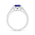 thumbnail image 2 of ANGARA Natural 1.45 ct Tanzanite Split Shank Ring with Diamond Halo in 14K White Gold for Women (Size-7mm) | December Birthstone, Anniversary, Jewelry Gift for Women | Natural Tanzanite Ring, 2 of 8
