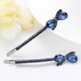 thumbnail image 6 of Over 20 Styles 2pcs Navy Blue Rhinestone Crystal Hairpin Women's Luxury Metal Hair Accessories Edge Clip ​ s for Girls, 6 of 10