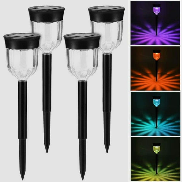 Antorcha solar Luz de jardín RGB, lámpara LED Decoración Iluminación solar Impermeable IP65 Decoración al aire libre para caminos/patio/terraza/boda/fiesta 4 piezas Sailing Electrónica