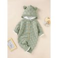 thumbnail image 3 of Bagilaanoe Newborn Baby Girl Boys Knit Jumpsuit Sweater Long Sleeve Fleece Lined Hooded Bodysuit 3M 6M 12M 18M Infant Winter One Piece Romper, 3 of 8