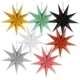 thumbnail image 5 of 3xNovedad Papel 3D Estrella de 9 puntas Navidad Halloween Decoración colgante Negro 4 piezas, 5 of 10