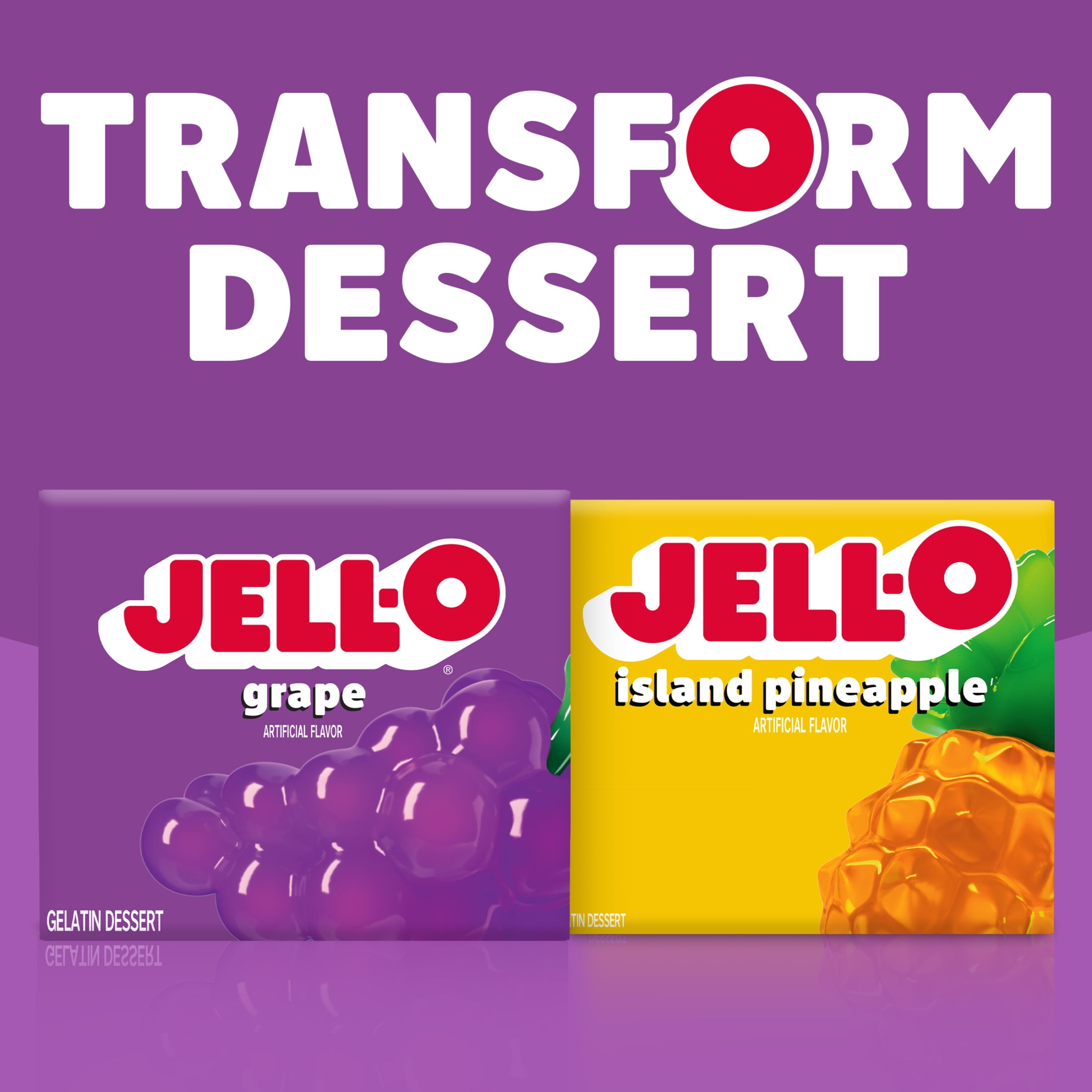 Jell-O Grape Gelatin Dessert Mix, 3 oz Box