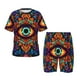 thumbnail image 1 of Balery Vibrant Psychedelic Eye Conjunto de Pijama Infantil de Manga Corta con Estampado – Ropa de Dormir de Algodón Suave-Large, 1 of 6