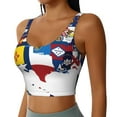 thumbnail image 2 of Fotbe The Map Of United States Sujetador Deportivo Largo sin Aros para Mujer con Almohadillas y Soporte Medio, Transpirable y Absorbente, Camiseta Tipo Chaleco o Tank Top-Small, 2 of 8