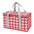 thumbnail image 1 of Bolsa térmica para picnic, bolsa de playa, bolsa térmica plegable, reutilizable, con cierre de cremallera, para picnics cálidos o fríos, color rojo, 1 of 7