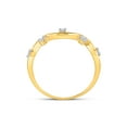 thumbnail image 3 of 10kt Yellow Gold Womens Round Diamond Wave Stackable Band Ring 1/8 Cttw, 3 of 5