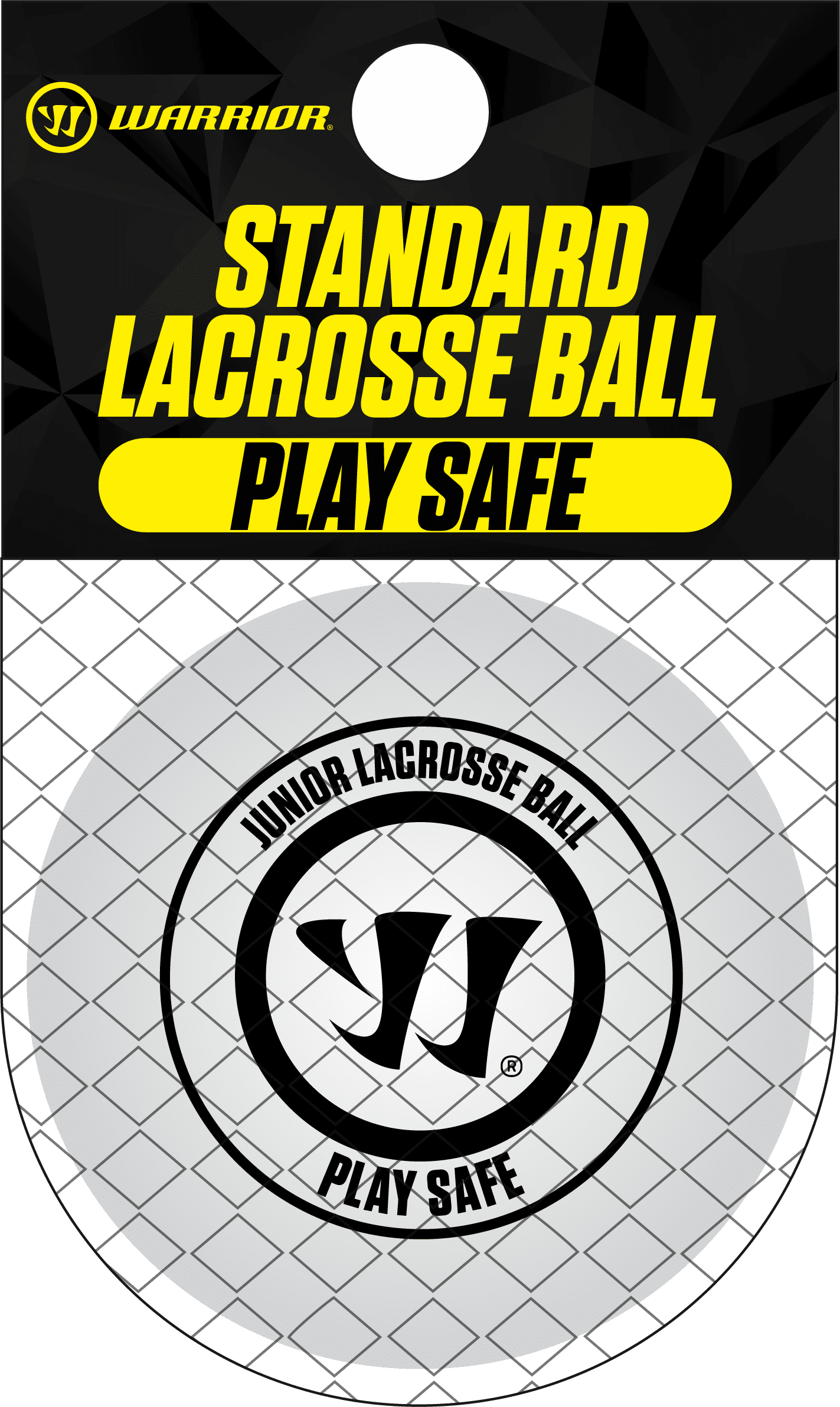 Warrior PlaySafe Lacrosse Ball, Youth & Recreational Training – White, 3‑Pack