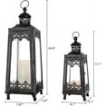 thumbnail image 7 of 2Pack Extra Large Outdoor Lanterns, 25" Black Flameless Candle Holders Decorative for Patio, Metal Frame with Glass, Vintage Farmhouse Front Porch Decor, Garden, Pathway, Balcony, Yard Decor, 7 of 7