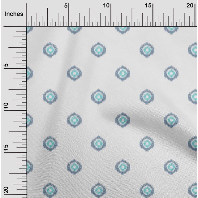 oneOone Cotton Flex Fabric Circle Ikat Print Fabric BTY 40 Inch Wide