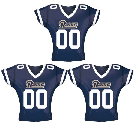 NFL Los Angeles Rams Football Jersey 26" Foil Balloon, Blue Gold, 3 CT