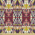 thumbnail image 2 of Folk Fabric by the Yard, Themed Geometric Pattern with Style Ornamental Triangular Motif, Upholstery Fabric for Dining Chairs Home Decor Accents, Multicolor by Ambesonne, 2 of 5