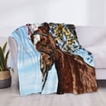 thumbnail image 3 of Naloa Christmas Horse Flannel Blankets - Thick and Warm Blanket for Winter, Soft Fuzzy Plush King Blanket for All Seasons40"x30", 3 of 6