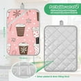 thumbnail image 6 of Yayeee Pot Holders Kitchen Heat Resistant with Pocket 7"x9.8" Cotton Oven Cooking Hot Pads, Brown Hand Drawn Cups, 6 of 7