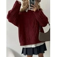 thumbnail image 4 of PRETTYGARDEN Women's Oversized Fall Sweaters Casual Long Sleeve Crewneck Chunky Cable Knit Pullover Tops Winter Clothes, 4 of 9
