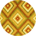 thumbnail image 1 of Ahgly Company Machine Washable Indoor Round Southwestern Yellow Country Area Rugs, 3' Round, 1 of 4