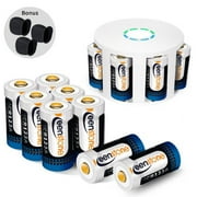 Keenstone RCR123A Rechargeable Camera Batteries, 4Pcs 700mAh RCR123A Protected Rechargeable Li-ion Batteries with Camera Skin and Battery Case for Arlo VMS3030/3230/3330/3430 Cameras